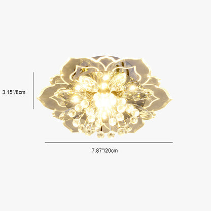 Modern Simplicity Crystal Acrylic Flower LED Flush Mount Ceiling Light For Hallways