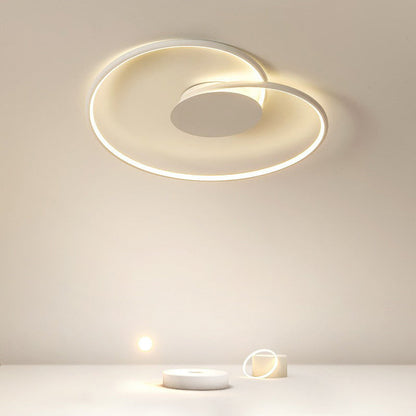 Modern Minimalist Heart Shape Aluminum Silicone LED Flush Mount Lighting For Bedroom