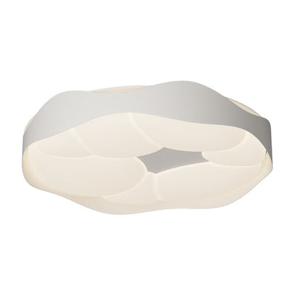 Contemporary Nordic Round Roto-molding Iron Wood Lampshade LED Flush Mount Ceiling Light For Bedroom