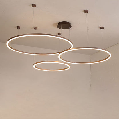 Modern Simplicity Aluminum Acrylic 3 - Circle LED Chandelier For Living Room