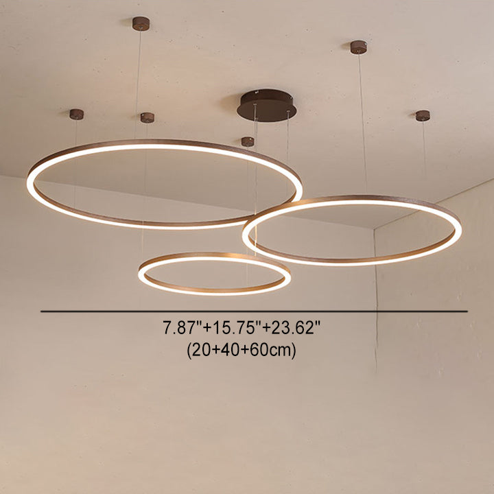 Modern Simplicity Aluminum Acrylic 3 - Circle LED Chandelier For Living Room