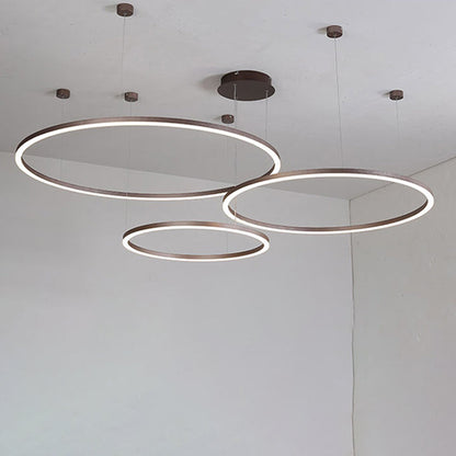 Modern Simplicity Aluminum Acrylic 3 - Circle LED Chandelier For Living Room