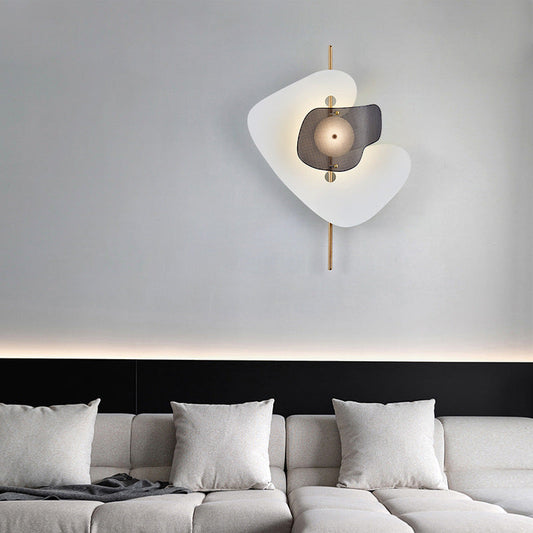 مصباح حائط LED حديدي بتصميم هندسي غير منتظم على طراز آرت ديكو الحديث لغرفة المعيشة 