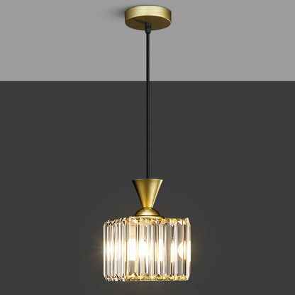 Modern Simplicity Round Square Iron Crystal 1/3 - Light Chandelier For Bedroom