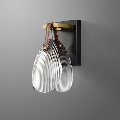 Contemporary Creative Hanging Shell Glass Plating 1 - Light Wall Sconce Lamp For Living Room