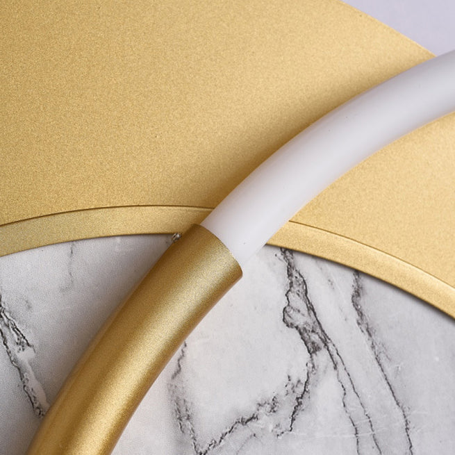 Modern Simplicity Marble Hardware Circle Splicing LED Wall Sconce Lamp For Living Room