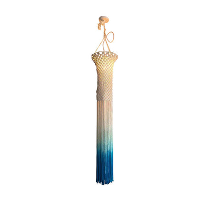 Contemporary Boho Fabric Long Strip Tassel Braided Rope 1 - Light Chandelier For Hallways