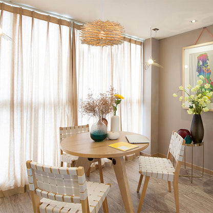 Contemporary Creative Hand Woven Rattan Bird's Nest 1 - Light Pendant Light For Dining Room