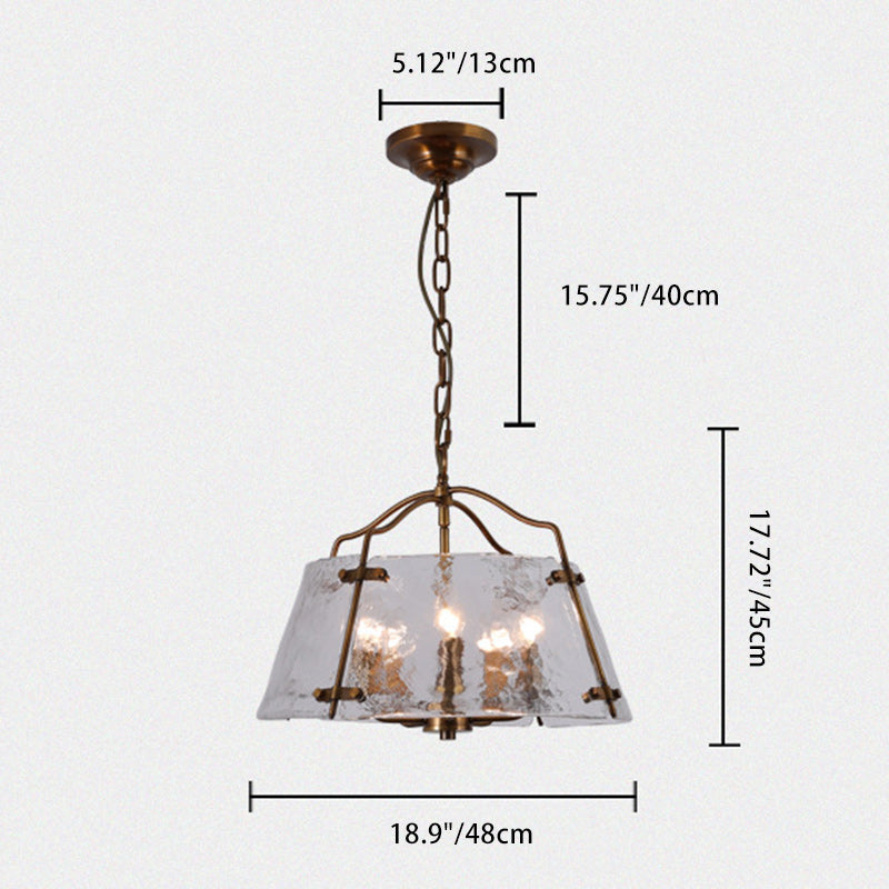 Traditional Vintage Copper Glass 5/7 - Light Chandelier For Dining Room