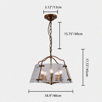 Traditional Vintage Copper Glass 5/7 - Light Chandelier For Dining Room
