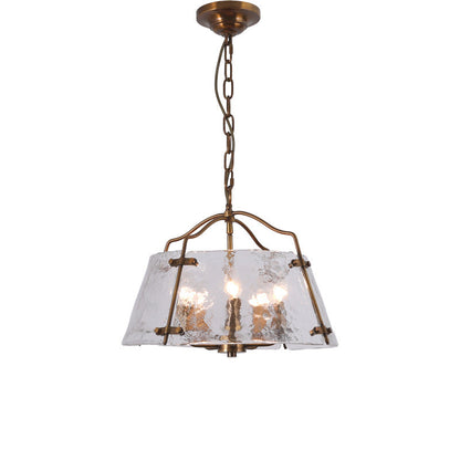 Traditional Vintage Copper Glass 5/7 - Light Chandelier For Dining Room