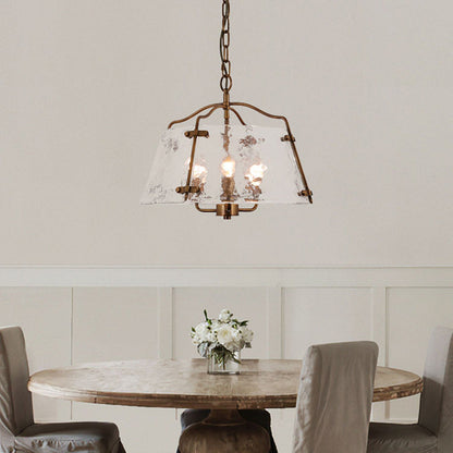 Traditional Vintage Copper Glass 5/7 - Light Chandelier For Dining Room
