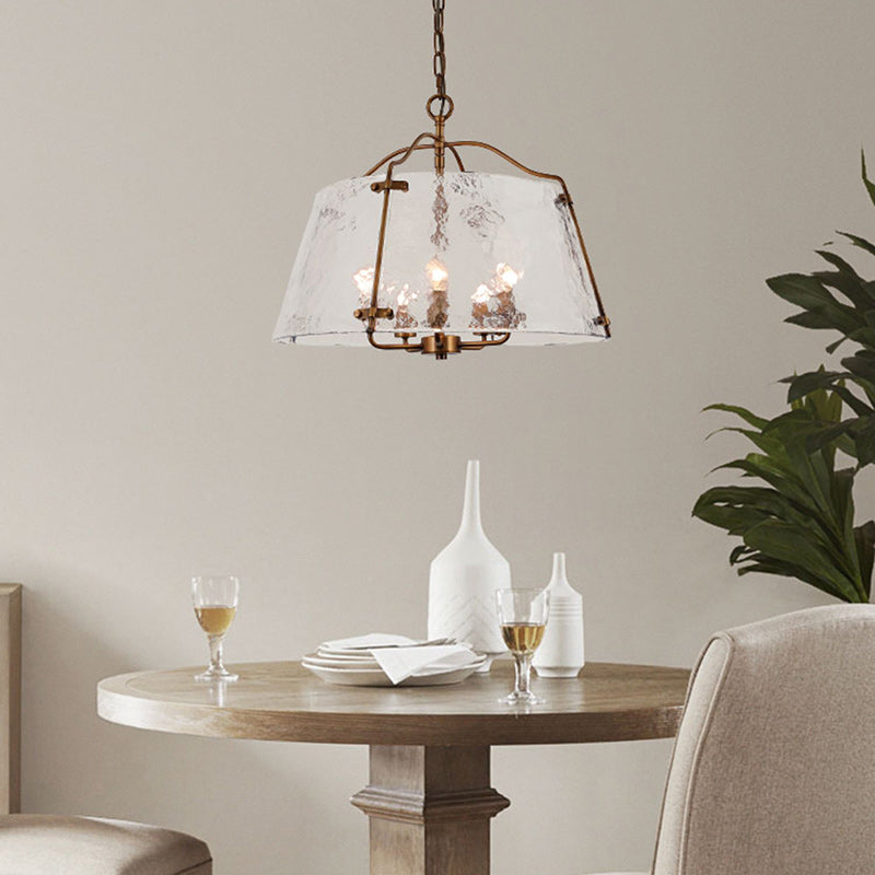 Traditional Vintage Copper Glass 5/7 - Light Chandelier For Dining Room
