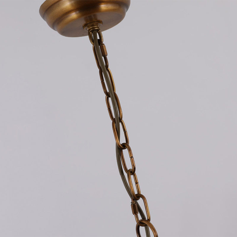 Traditional Vintage Copper Glass 5/7 - Light Chandelier For Dining Room