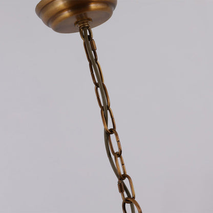 Traditional Vintage Copper Glass 5/7 - Light Chandelier For Dining Room