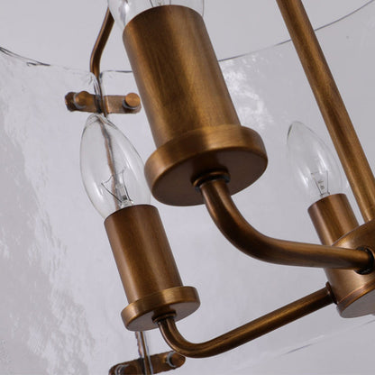 Traditional Vintage Copper Glass 5/7 - Light Chandelier For Dining Room