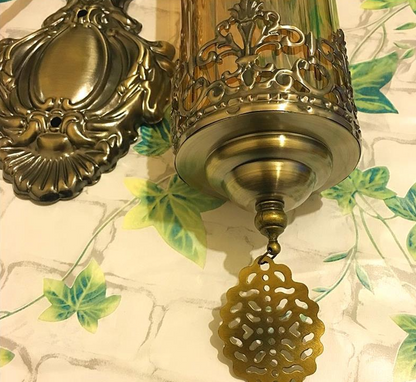 Traditional Vintage Carving Iron Glass 1 - Light Wall Sconce Lamp For Dining Room