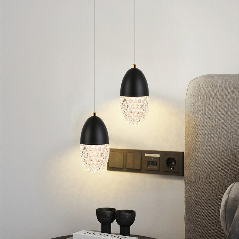 مصباح LED زجاجي بيضاوي بسيط بتصميم عصري لغرفة الطعام 