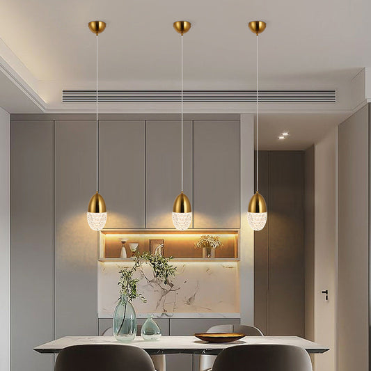 مصباح LED زجاجي بيضاوي بسيط بتصميم عصري لغرفة الطعام 