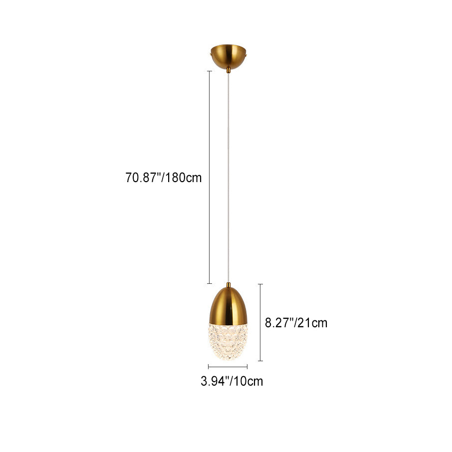 مصباح LED زجاجي بيضاوي بسيط بتصميم عصري لغرفة الطعام 