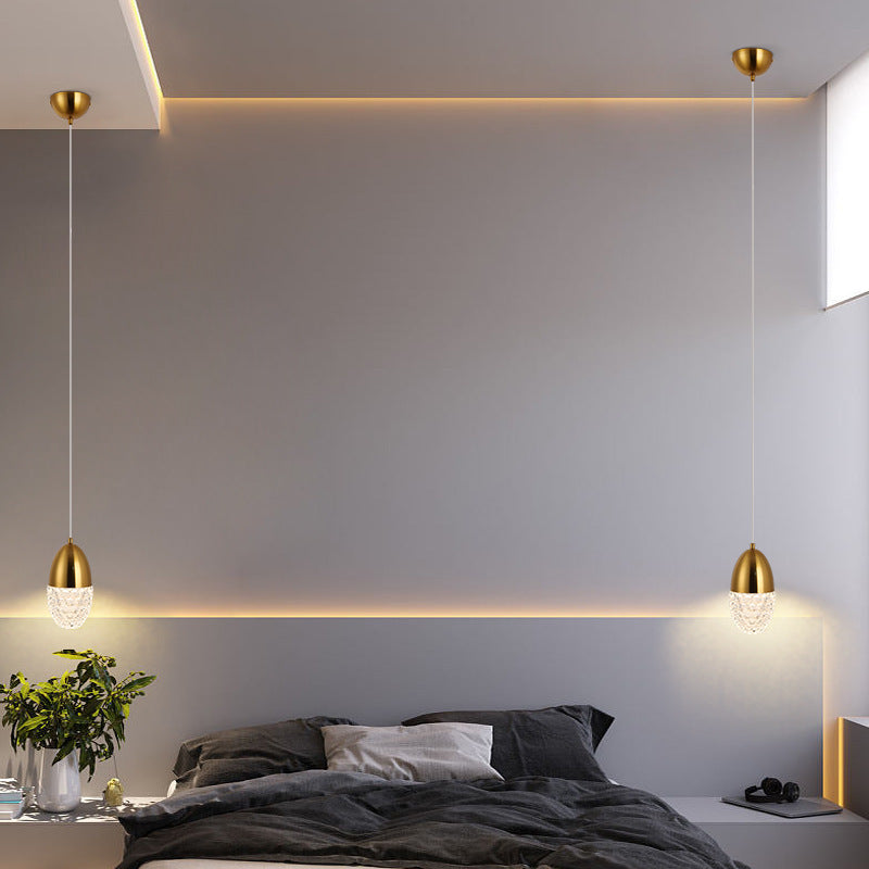 مصباح LED زجاجي بيضاوي بسيط بتصميم عصري لغرفة الطعام 