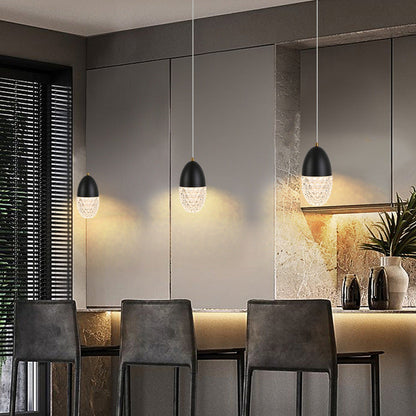مصباح LED زجاجي بيضاوي بسيط بتصميم عصري لغرفة الطعام 