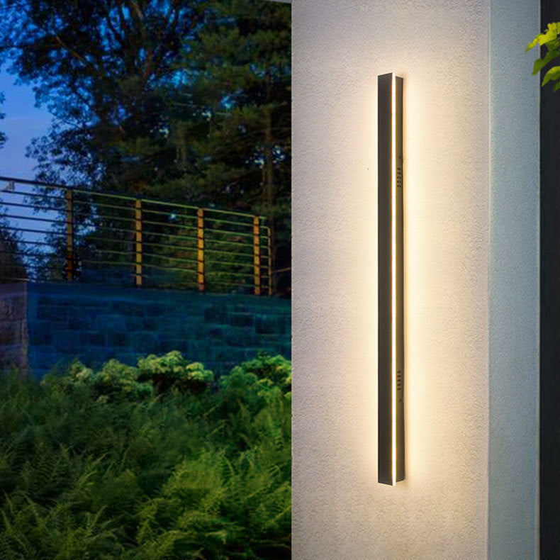 Modern Minimalist Iron Acrylic Long Strip LED Wall Sconce Lamp For Outdoor Patios