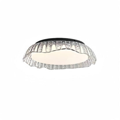 Modern Simplicity Aluminum Resin Bowl Shape LED Flush Mount Ceiling Light For Bedroom