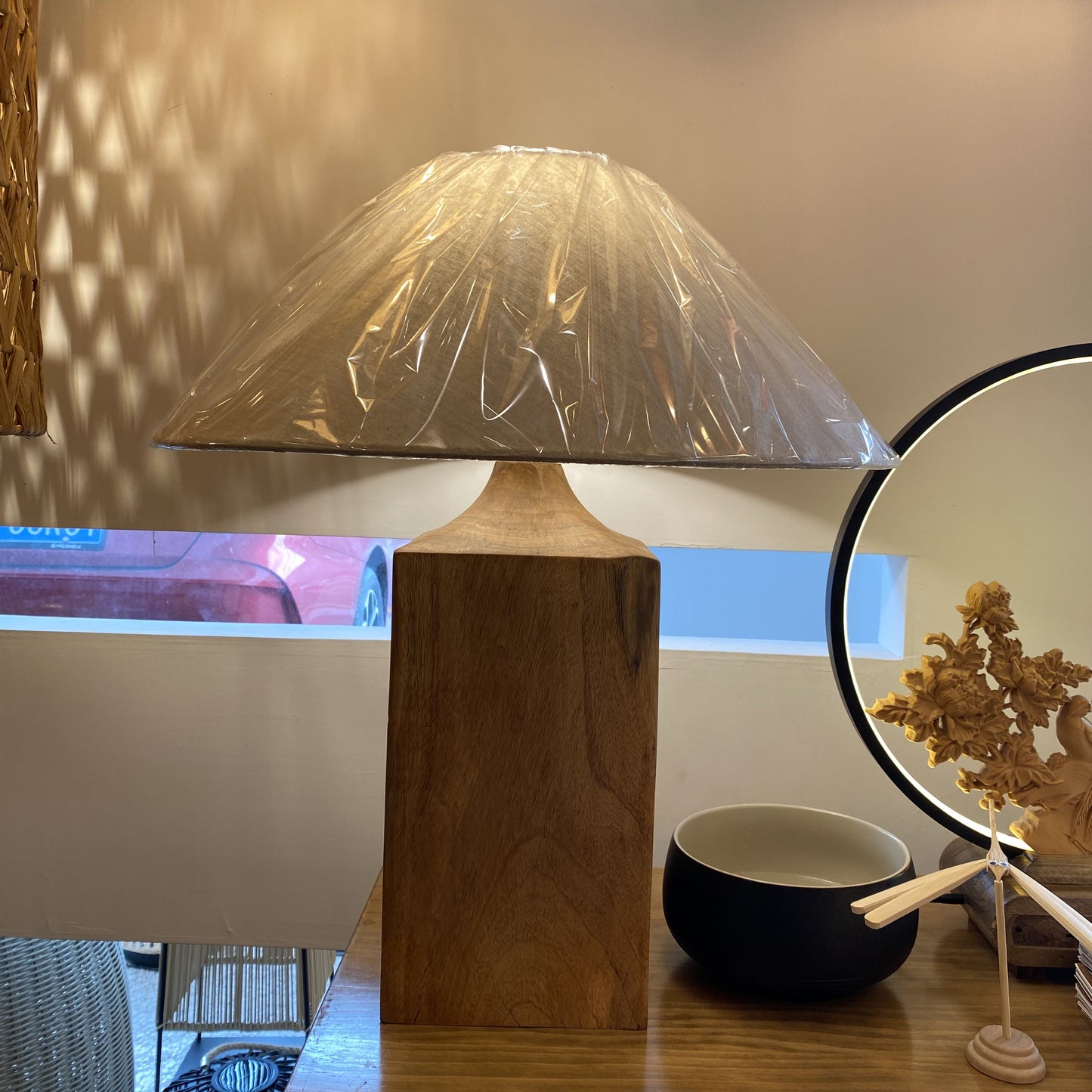 Modern Simplicity Umbrella Shape Fabric Wood 1 - Light Table Lamp For Living Room