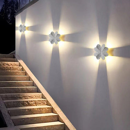 Contemporary Creative Four Leaf Clover Aluminum Waterproof LED Wall Sconce Lamp For Outdoor Patios