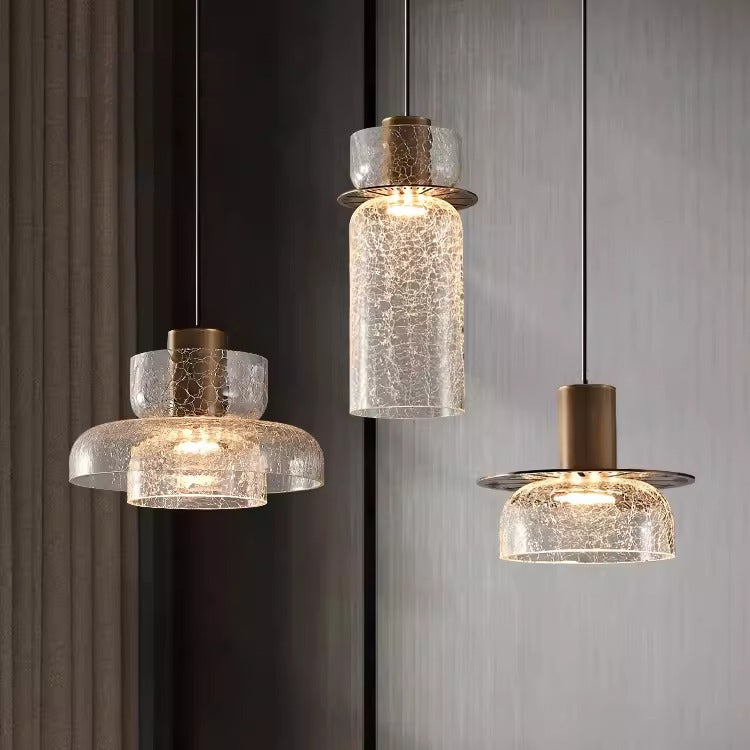 مصباح LED معاصر من الزجاج والحديد لغرفة الطعام 