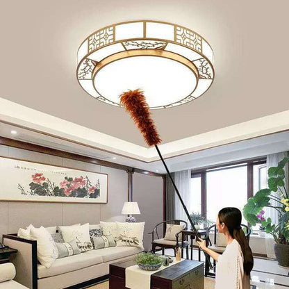 伝統的な中国風の丸型梅の花柄アクリルアルミLEDフラッシュマウントシーリングライト（リビングルーム用） 
