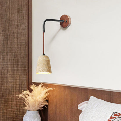 Modern Simplicity Yellow Travertine Walnut 1 - Light Wall Sconce Lamp For Bedroom