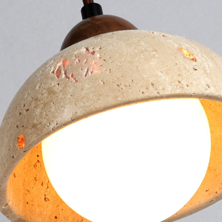 Modern Simplicity Yellow Travertine Walnut 1 - Light Wall Sconce Lamp For Bedroom
