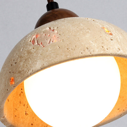 Modern Simplicity Yellow Travertine Walnut 1 - Light Wall Sconce Lamp For Bedroom