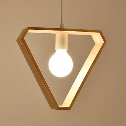 Modern Simplicity Geometry Wood Hardware 1 - Light Pendant Light For Dining Room