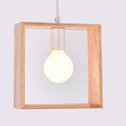 Modern Simplicity Geometry Wood Hardware 1 - Light Pendant Light For Dining Room