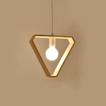 Modern Simplicity Geometry Wood Hardware 1 - Light Pendant Light For Dining Room