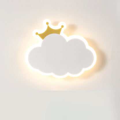 مصباح حائط LED من الأكريليك والحديد بتصميم بسيط وعصري على شكل غيوم بجانب السرير 