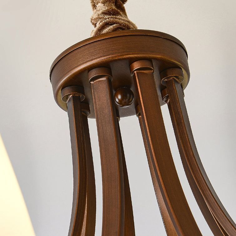 Traditional Vintage Round Glass Iron 3/6/8/10 - Light Chandelier For Bedroom