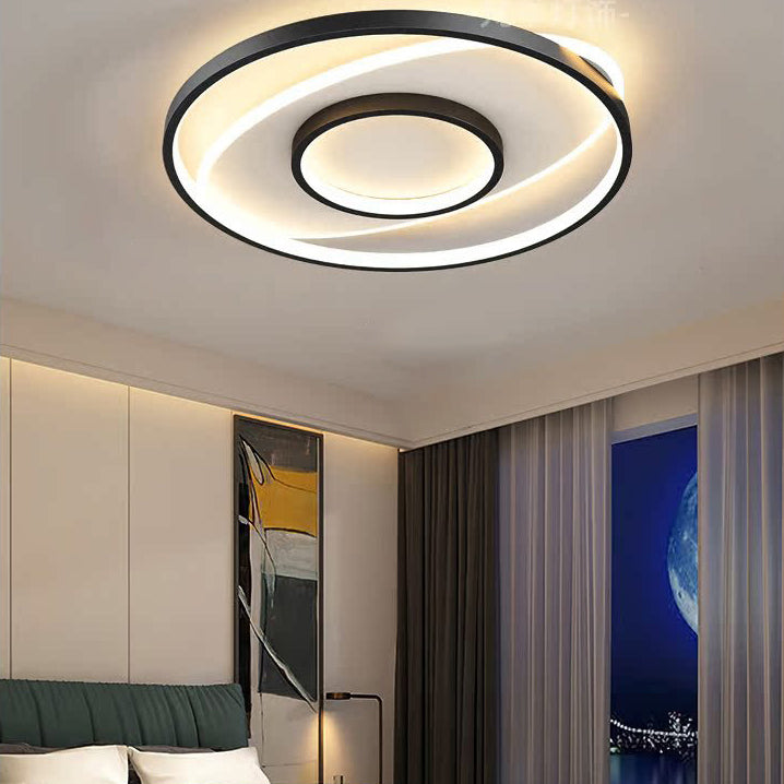Modern Simplicity Round Acrylic Iron LED Flush Mount Ceiling Light For Bedroom