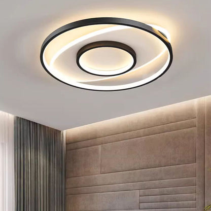 Modern Simplicity Round Acrylic Iron LED Flush Mount Ceiling Light For Bedroom