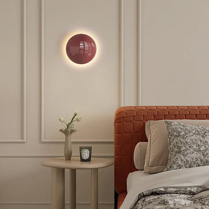مصباح حائط LED بتصميم عصري بسيط مصنوع من خرز دائري كامل من الحديد لغرفة النوم