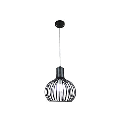 Contemporary Creative Round Birdcage Iron 1 - Light Pendant Light For Dining Room