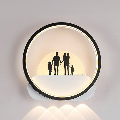 Modern Simplicity Round Square Pattern Silicone Iron Acrylic LED Wall Sconce Lamp For Bedroom