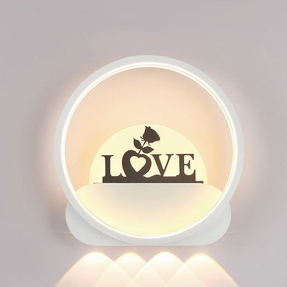 Modern Simplicity Round Square Pattern Silicone Iron Acrylic LED Wall Sconce Lamp For Bedroom