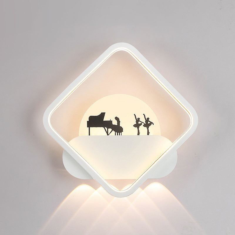 Modern Simplicity Round Square Pattern Silicone Iron Acrylic LED Wall Sconce Lamp For Bedroom