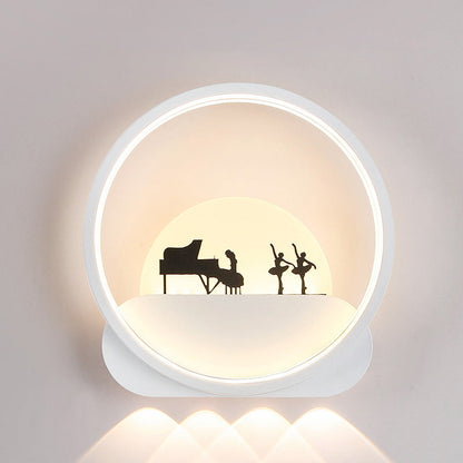 Modern Simplicity Round Square Pattern Silicone Iron Acrylic LED Wall Sconce Lamp For Bedroom