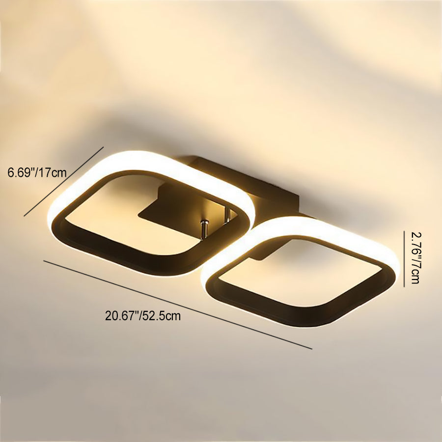 Modern Simplicity Round Square Acrylic Iron LED Semi-Flush Mount Ceiling Light For Hallways