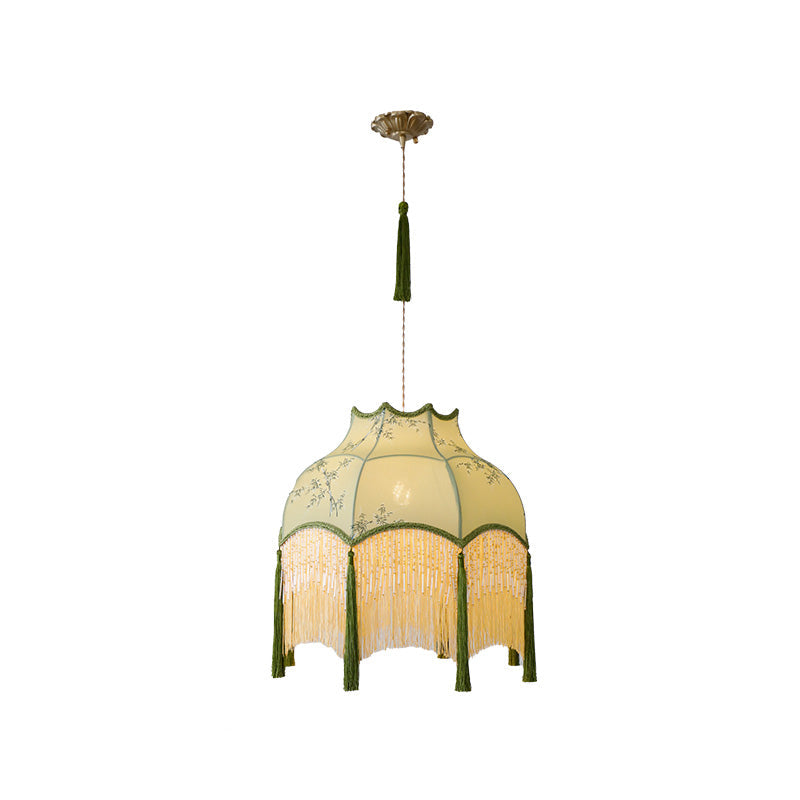 Traditional Chinese Embroidery Fabric Brass 1 - Light Pendant Light For Living Room